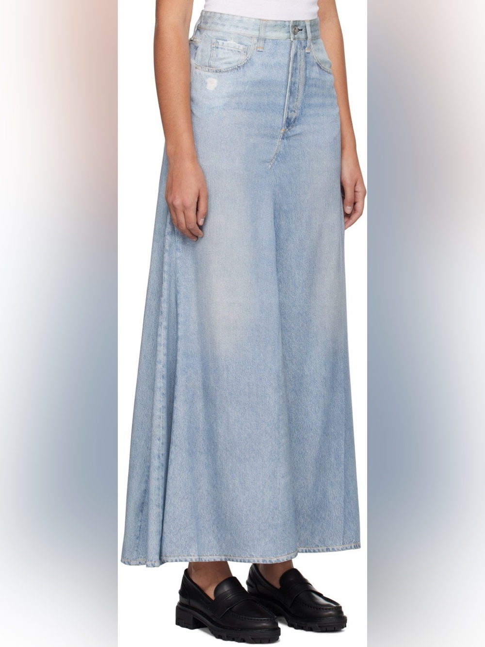 RAG & BONE Blue Liquid Miramar Midi Skirt - 26
